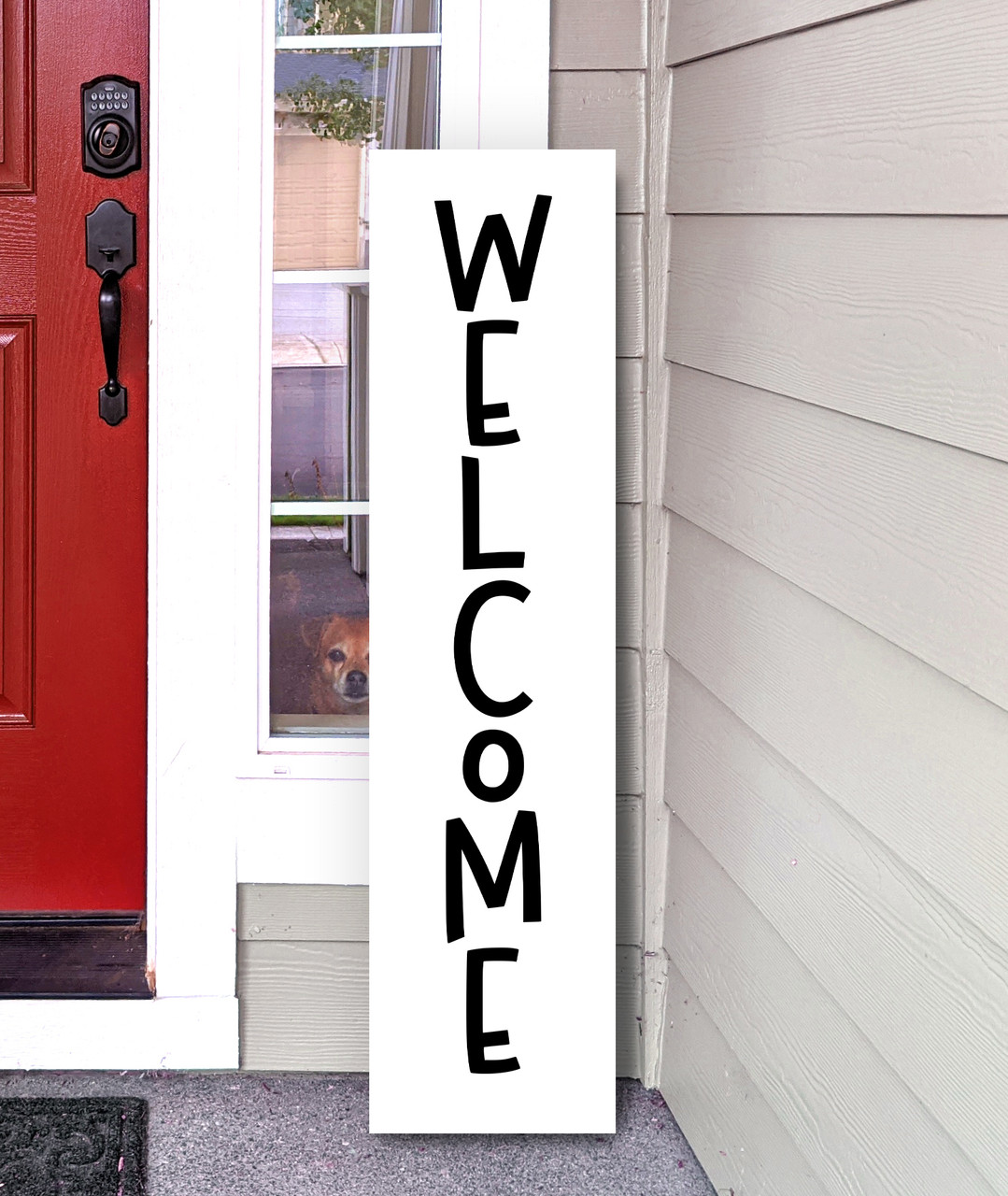 Welcome Vertical Vinyl Decal V8 - Front Porch Home - Die Cut Sticker