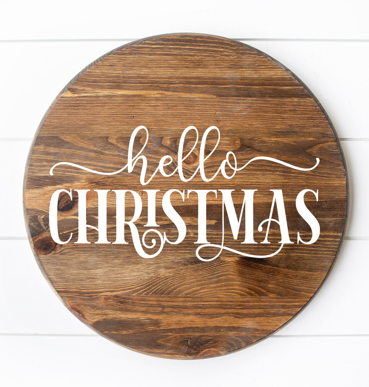 Hello Christmas Vinyl Decal - Window Door Holiday Decor - Die Cut Sticker