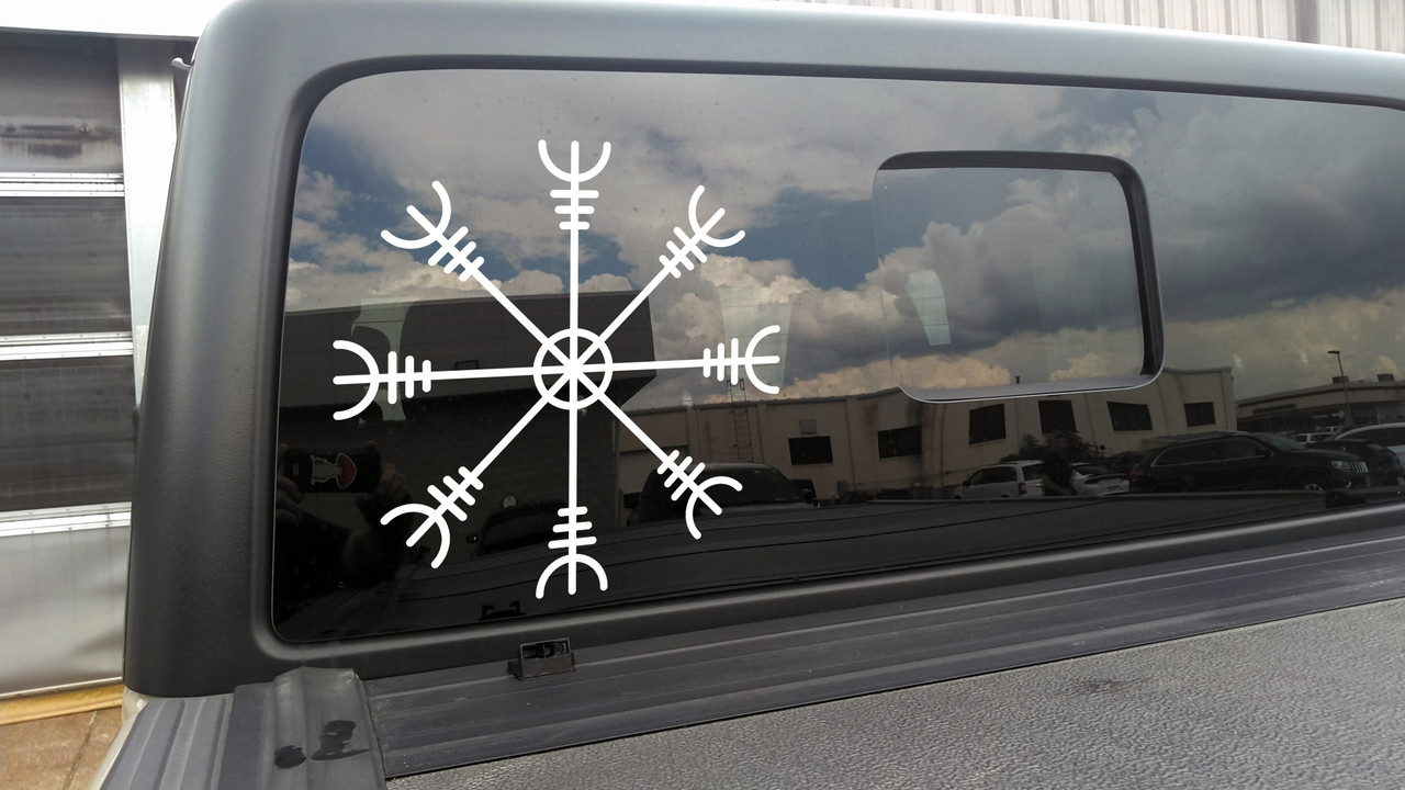 Helm of Awe Vinyl Decal V7 - Terror Viking Norse Icelandic Aegishjalmr - Die Cut Sticker