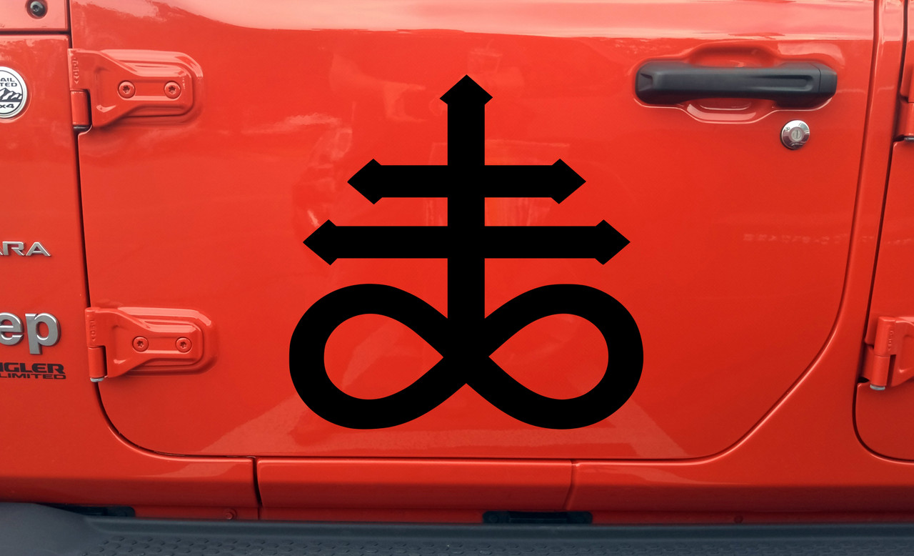 Levithan Cross Vinyl Decal V2 - Infinity Alchemy Symbol - Die Cut Sticker