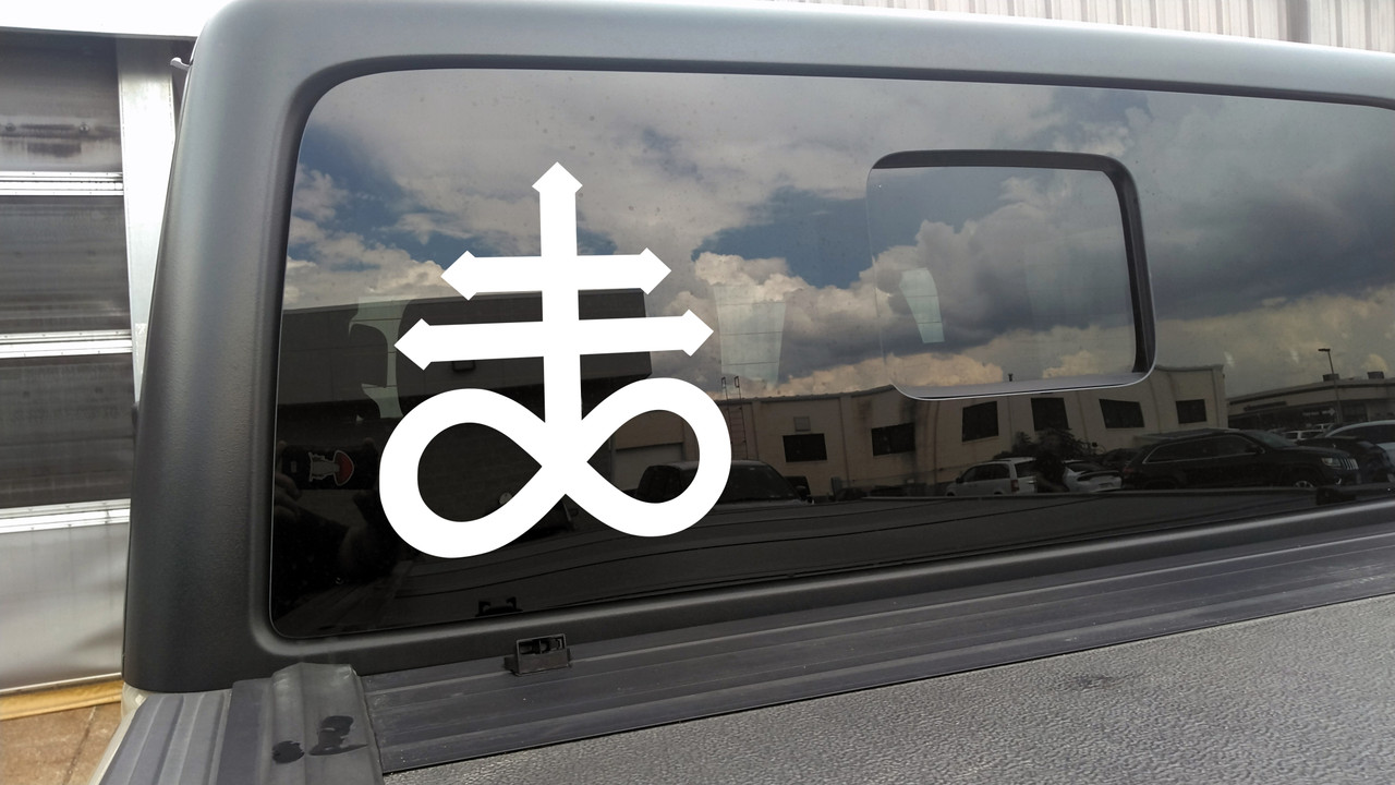 Levithan Cross Vinyl Decal V2 - Infinity Alchemy Symbol - Die Cut Sticker