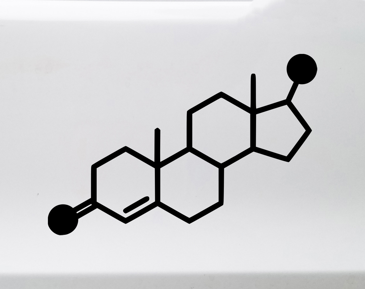 Testosterone Molecular Compound Vinyl Decal V2 - C19H28O2 Chemical Structure - Die Cut Sticker