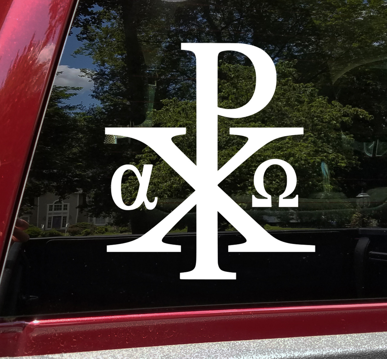 Chi Rho Christogram Vinyl Decal V1 - Labarum Chrismon Alpha Omega - Die Cut Sticker