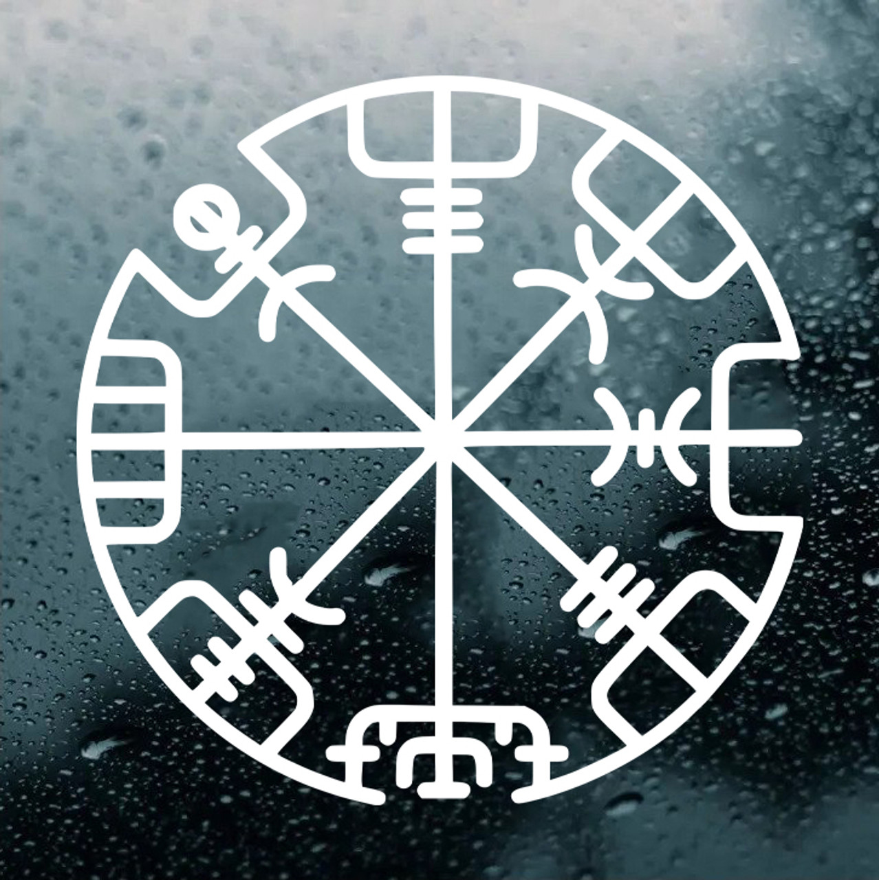 Viking Compass Vinyl Decal V17 - Vegvisir Viking Norse Icelandic - Die Cut Sticker