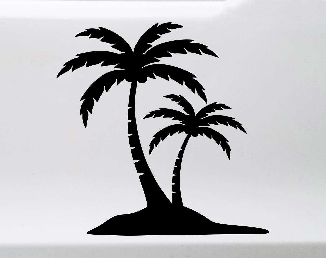 Palm Trees Island Vinyl Decal - Tropical Beach - Die Cut Sticker