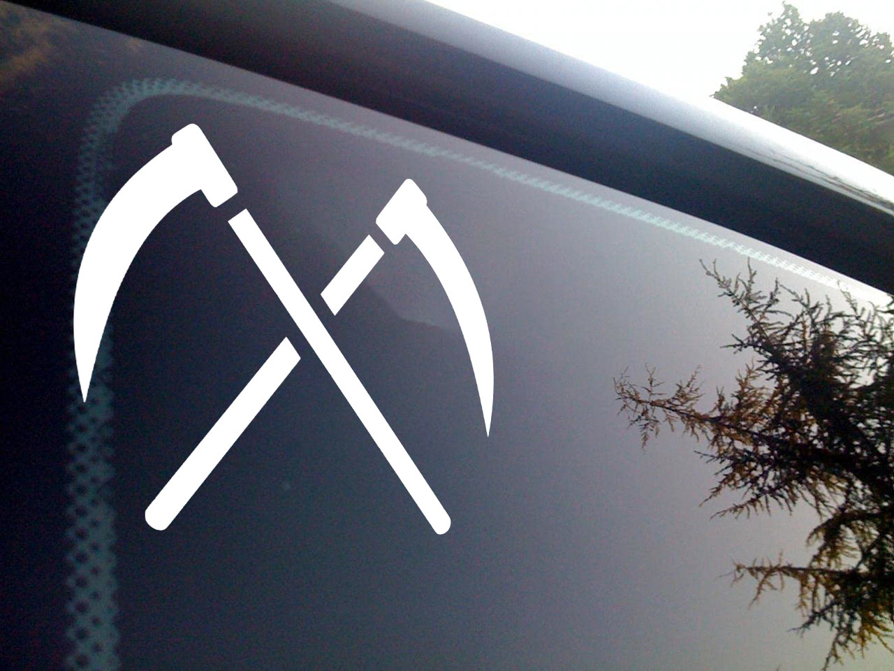 Crossed Scythes Vinyl Decal V2 - Grim Reaper Death - Die Cut Sticker