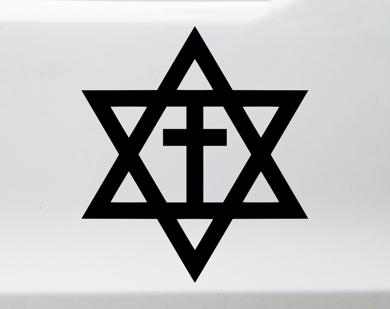 Messianic Cross Vinyl Decal - Judaism Star of David - Die Cut Sticker