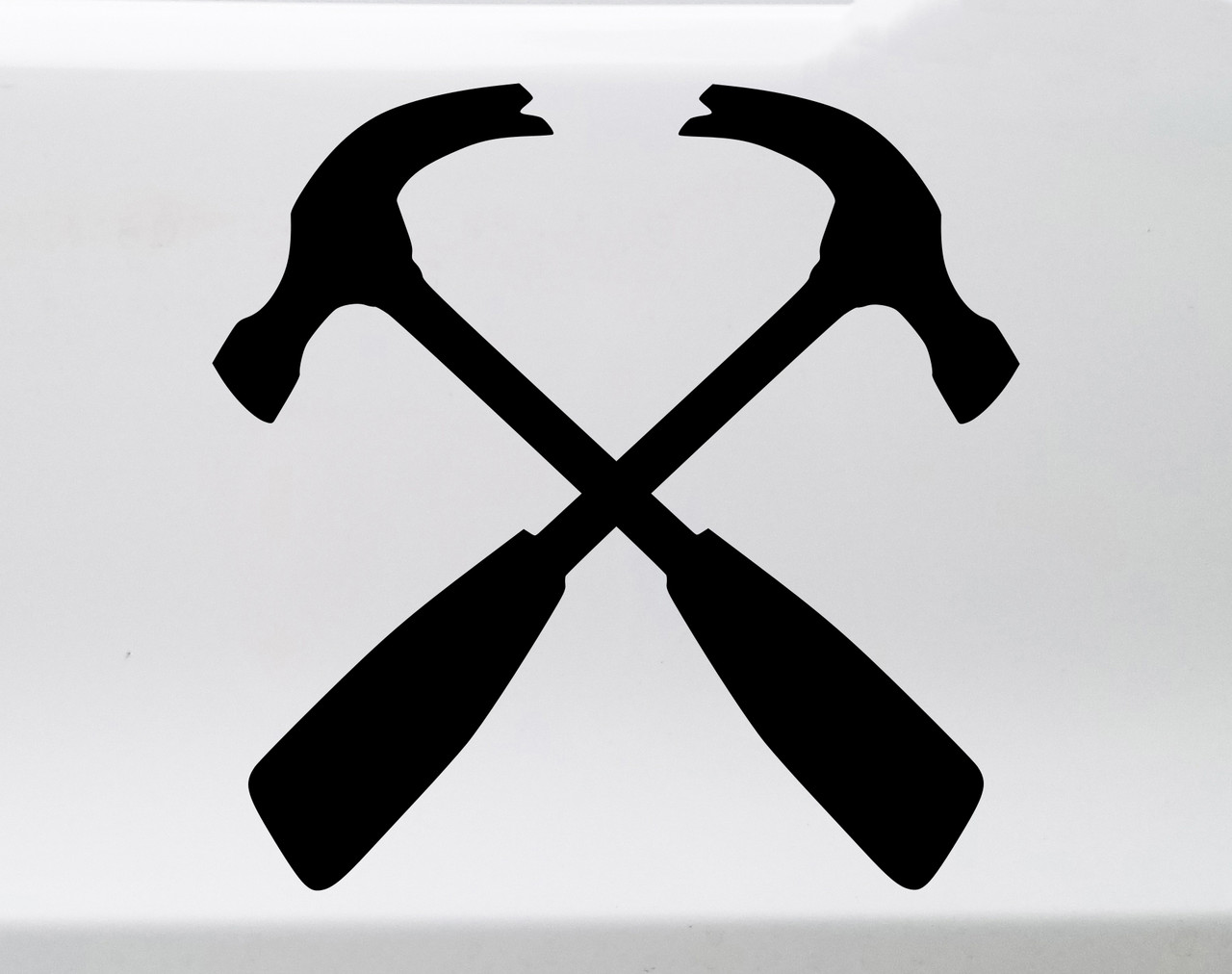 Crossed Hammers Vinyl Decal - Claw Carpentry Construction - Die Cut Sticker