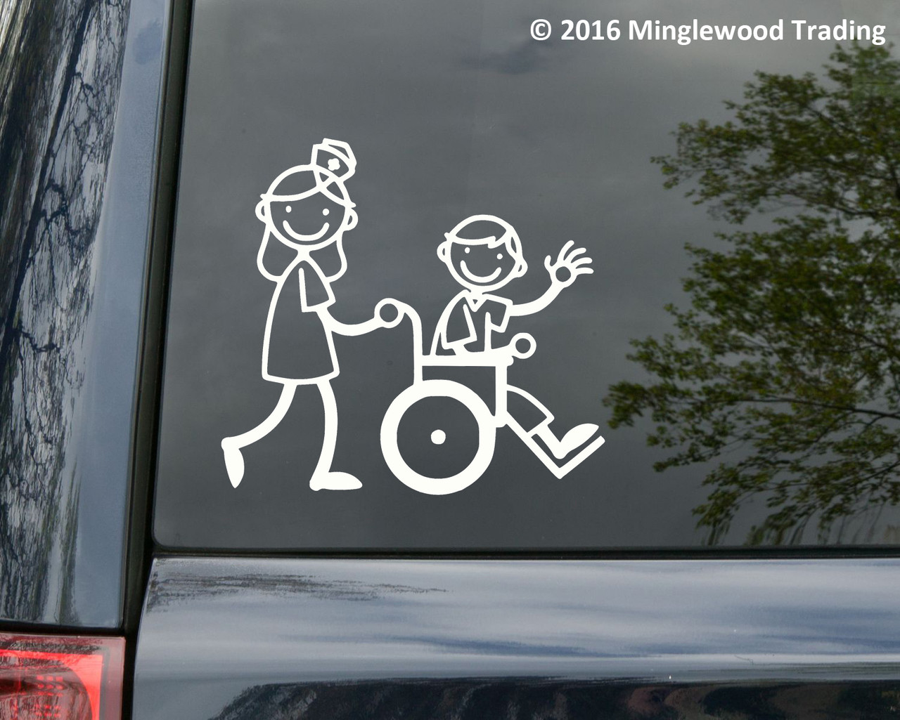 Nurse Wheelchair Vinyl Decal Sticker - Hospital EMT ER Clinic 5.5" x 5"