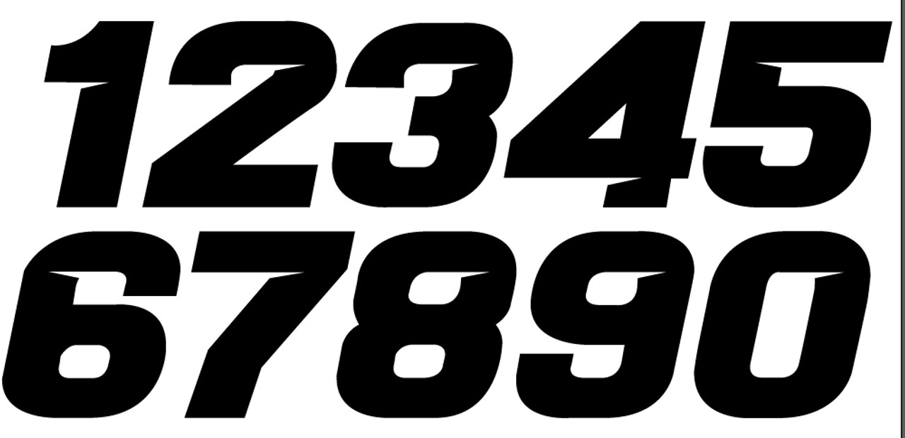 Racing Numbers Sheet of 20 Numbers Vinyl Decal - Motocross MX Dirt Bike - Die Cut Stickers