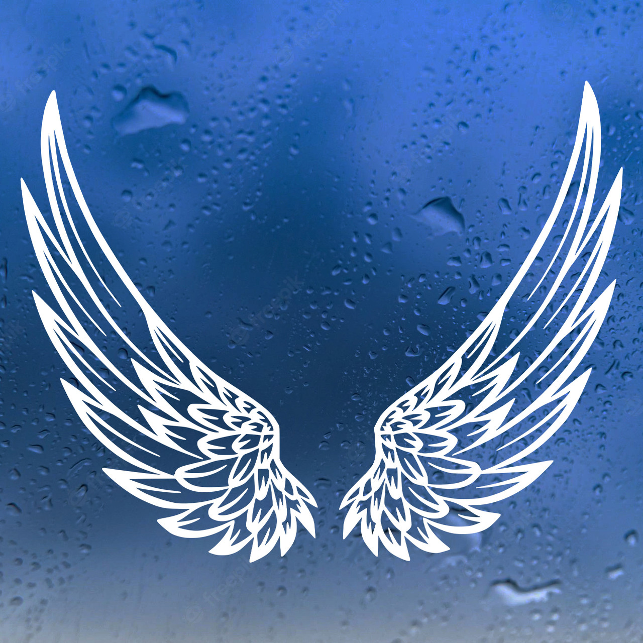 Angel Wings Vinyl Decal V7 | Custom Wing Stickers | Die Cut Sticker