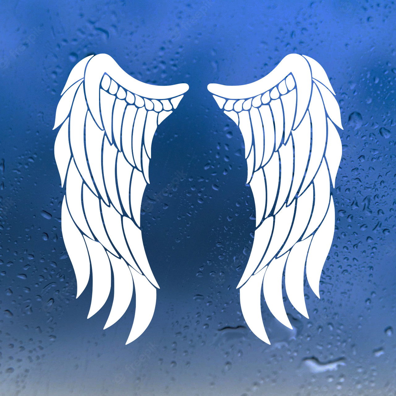 Angel Wings Vinyl Decal V10 | Custom Wing Stickers | Die Cut Sticker