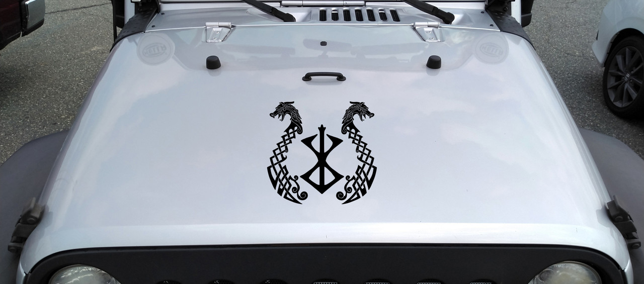 Viking Dragons Berserk V1 Vinyl Decals | Nordic Rune Mythology | Die Cut Sticker