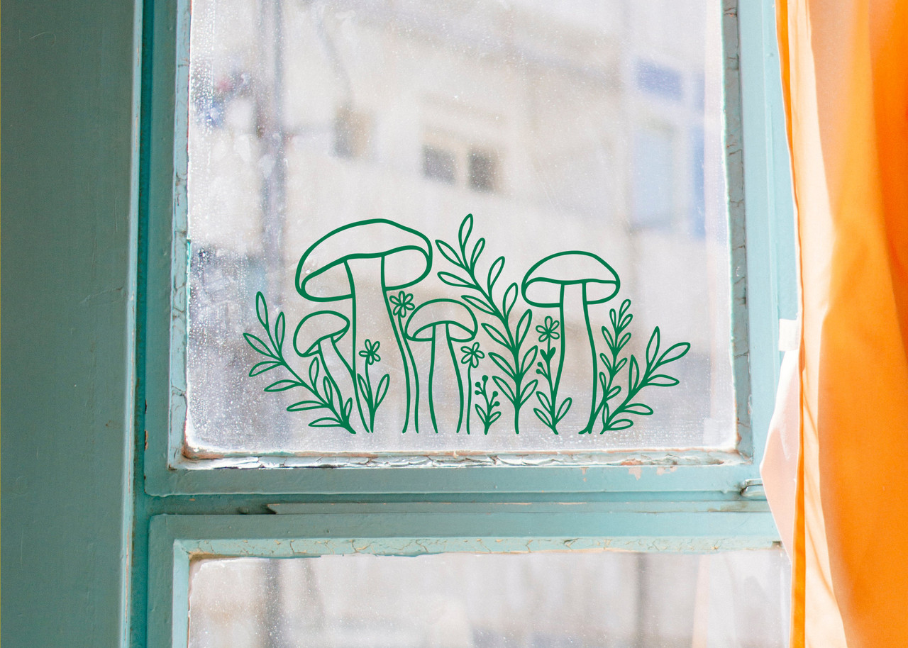 Mushroom Row Custom Vinyl Decal | Whimsical Garden Cottagecore | Die Cut Sticker