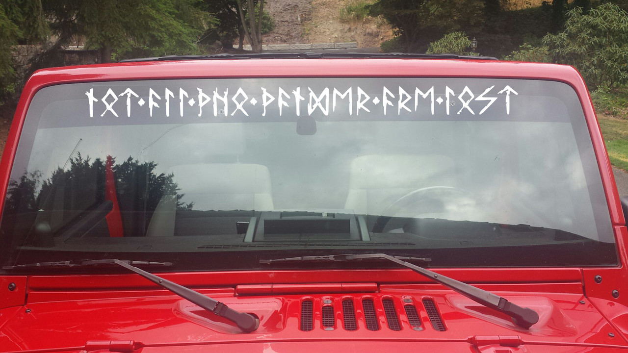 Not All Who Wander Are Lost in Viking Futhark V3 Runes Vinyl Decal | Norse Nordic Mythology | Die Cut Sticker for Window