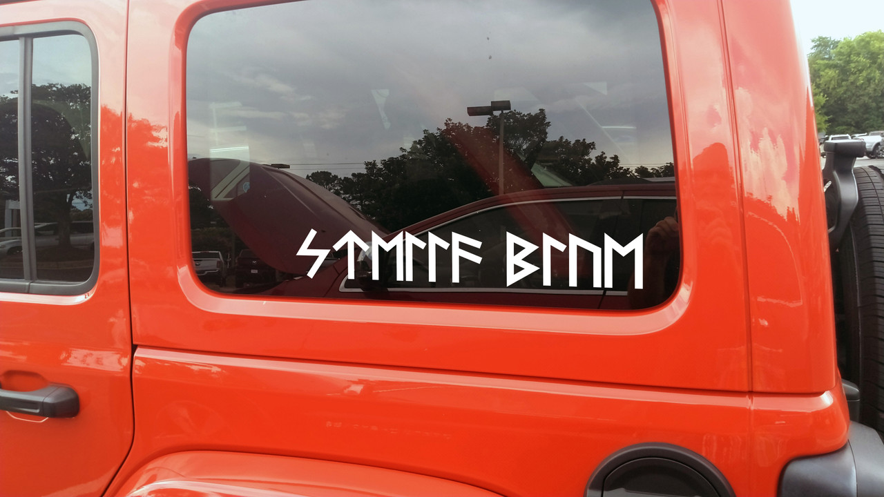 Custom Viking Rune Decal in Elder Futhark – Personalized Text – 20 Colors

