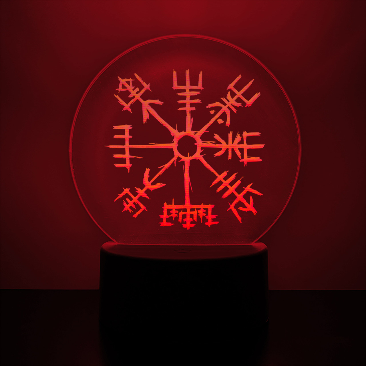 Viking Compass LED Night Light with Vegvisir Rune Design

