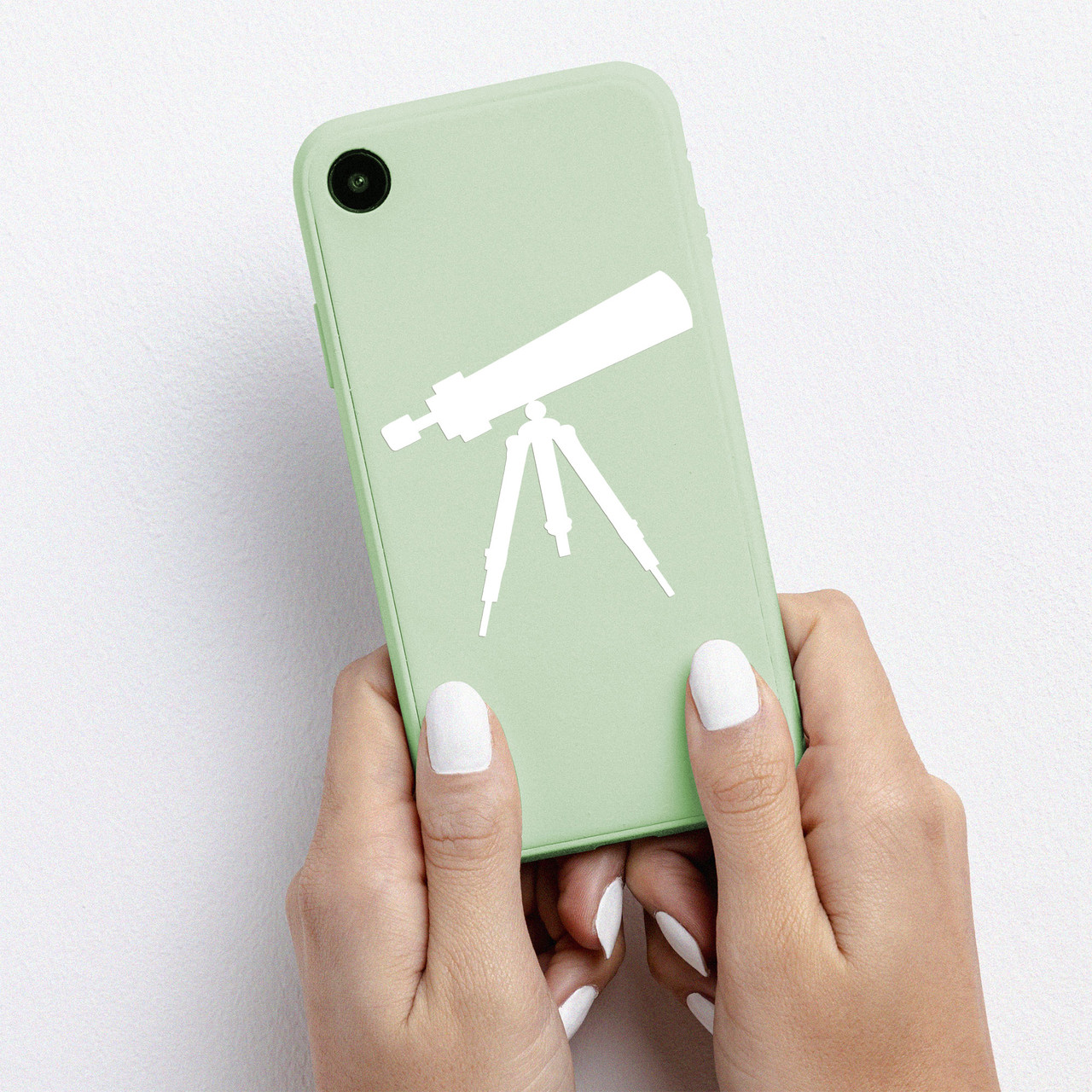 Telescope on tripod vinyl decal in custom sizes and 20 colors for astronomy lovers

