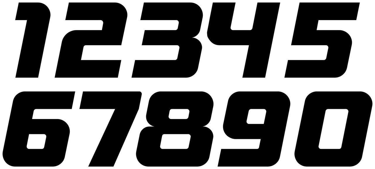 Racing Numbers Sheet V5 – 20 Vinyl Decals for MX Dirt Bike and Motocross

