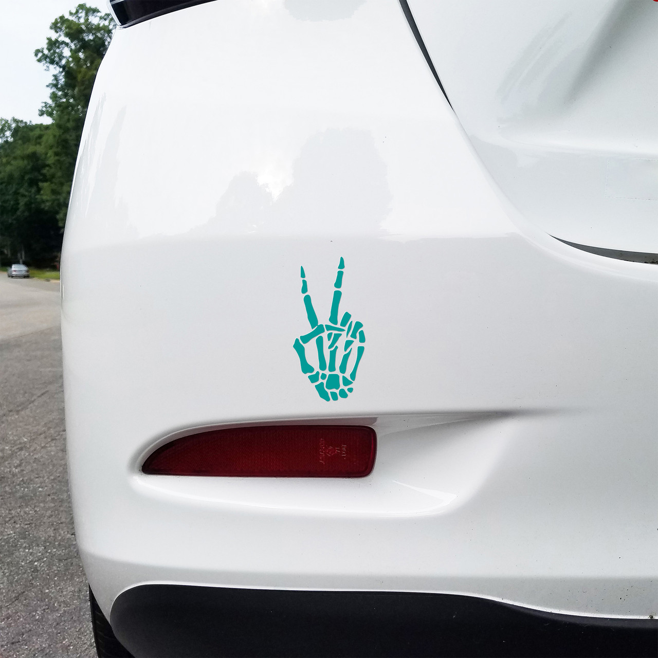 Skeleton Hand Peace Sign Vinyl Decal Sticker – Hippie & Punk Style