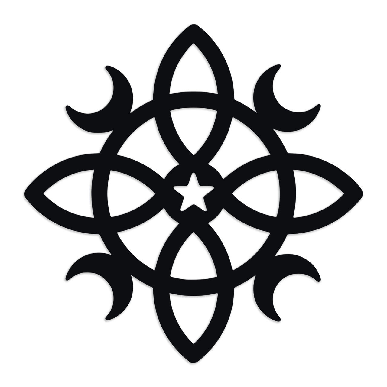 Witches Knot V2 with Crescent Moons and Star Vinyl Decal – Celtic Pagan Symbol