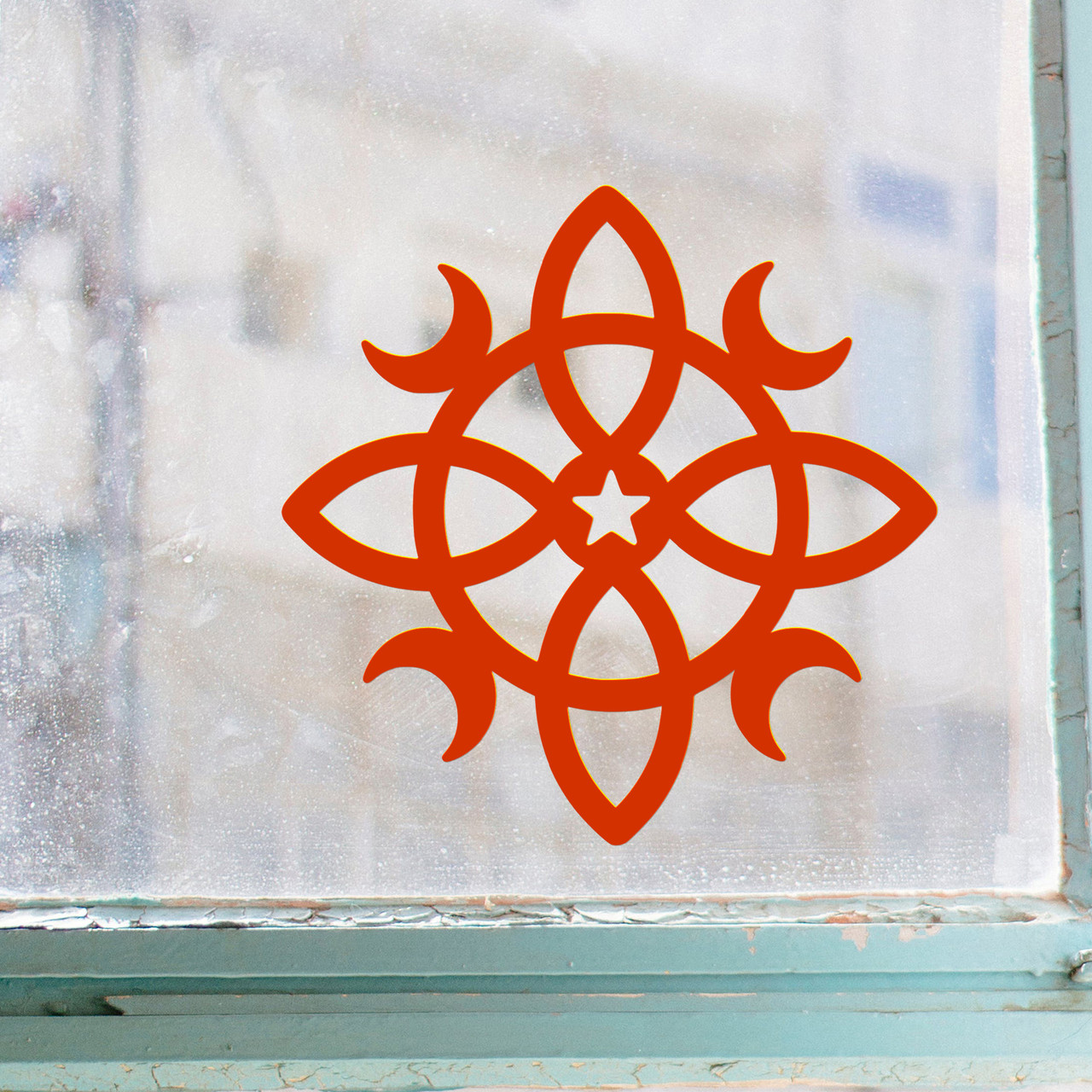 Witches Knot V2 with Crescent Moons and Star Vinyl Decal – Celtic Pagan Symbol