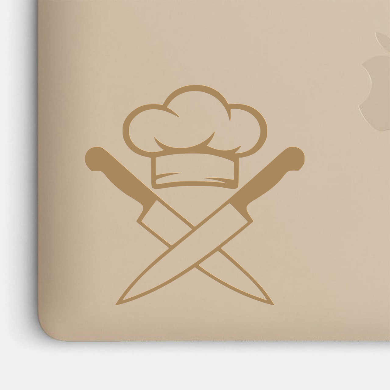 Crossed kitchen knives with chef hat vinyl decal – culinary cooking kitchen decor sticker with painted-on look