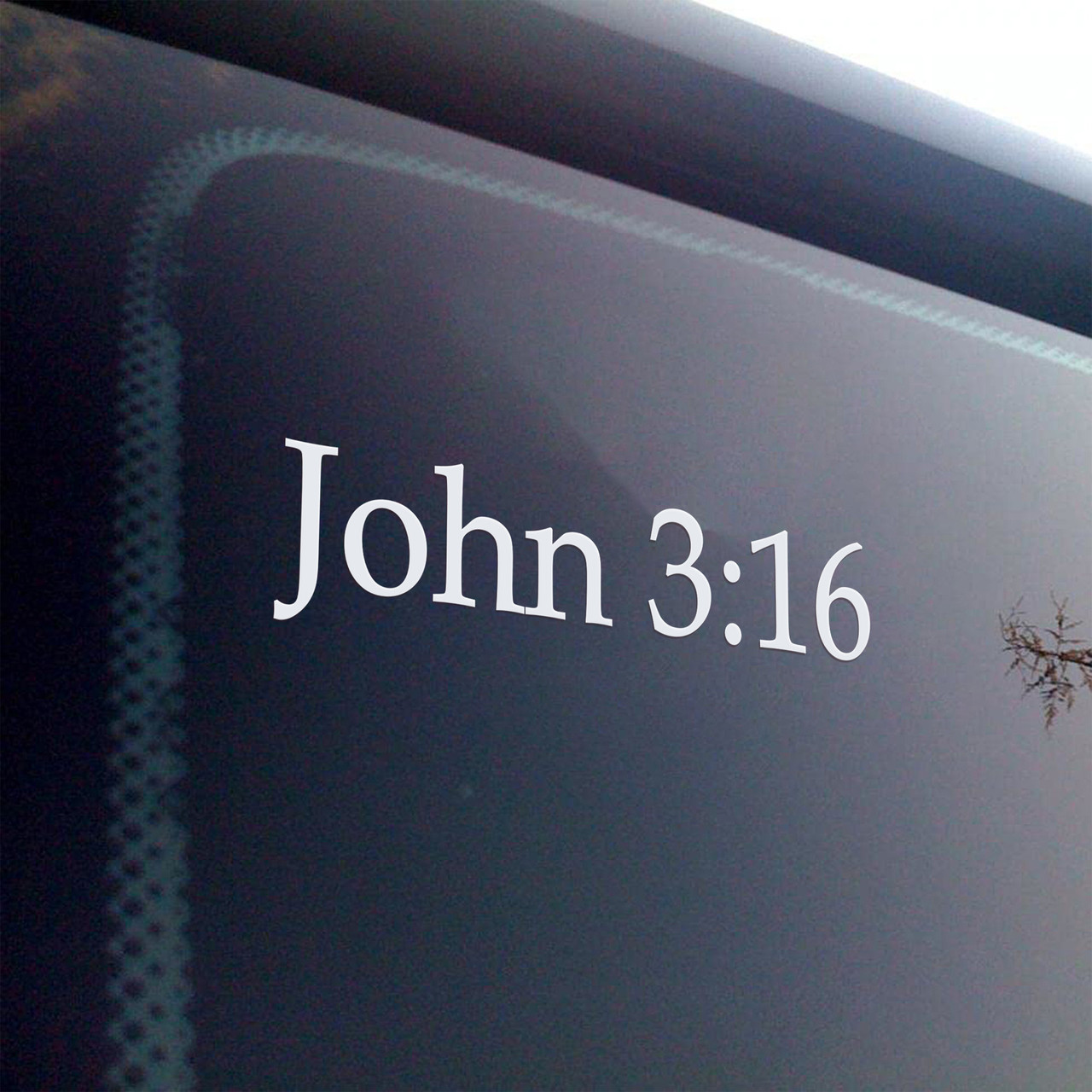 John 3:16 Vinyl Decal Sticker – Bible Book Chapter Verse Reference – Christian Scripture Wall & Car Sticker