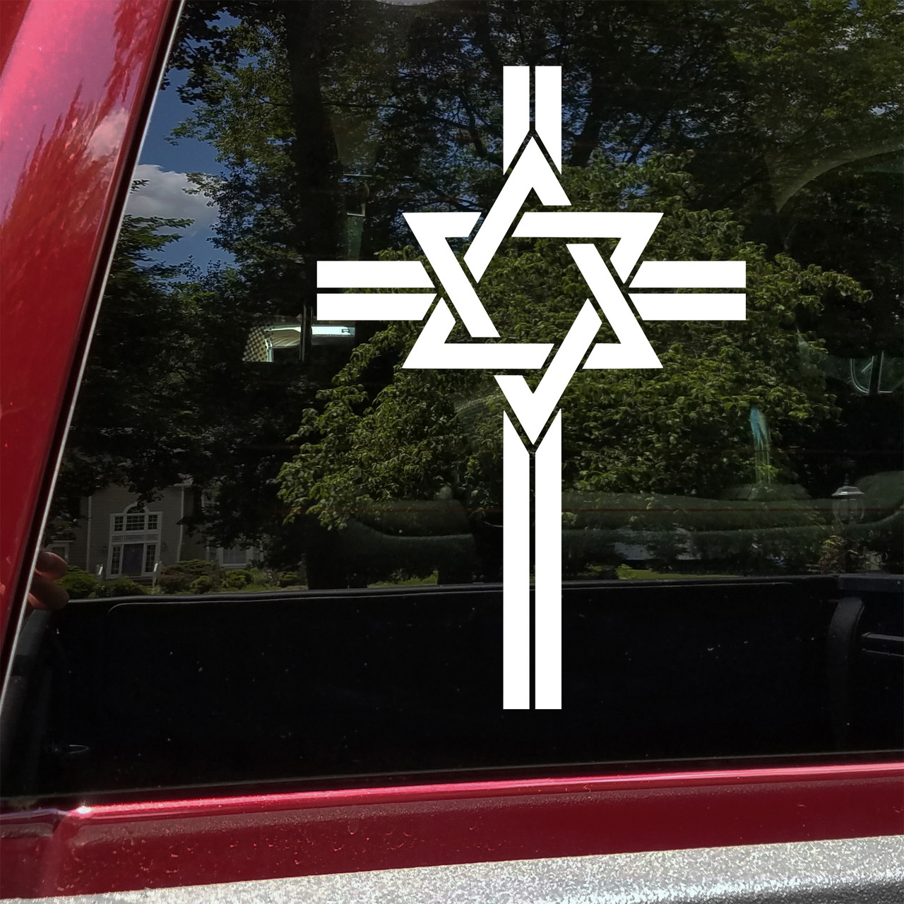 Star Cross Messianic Star of David decal – Christian Jewish unity vinyl sticker