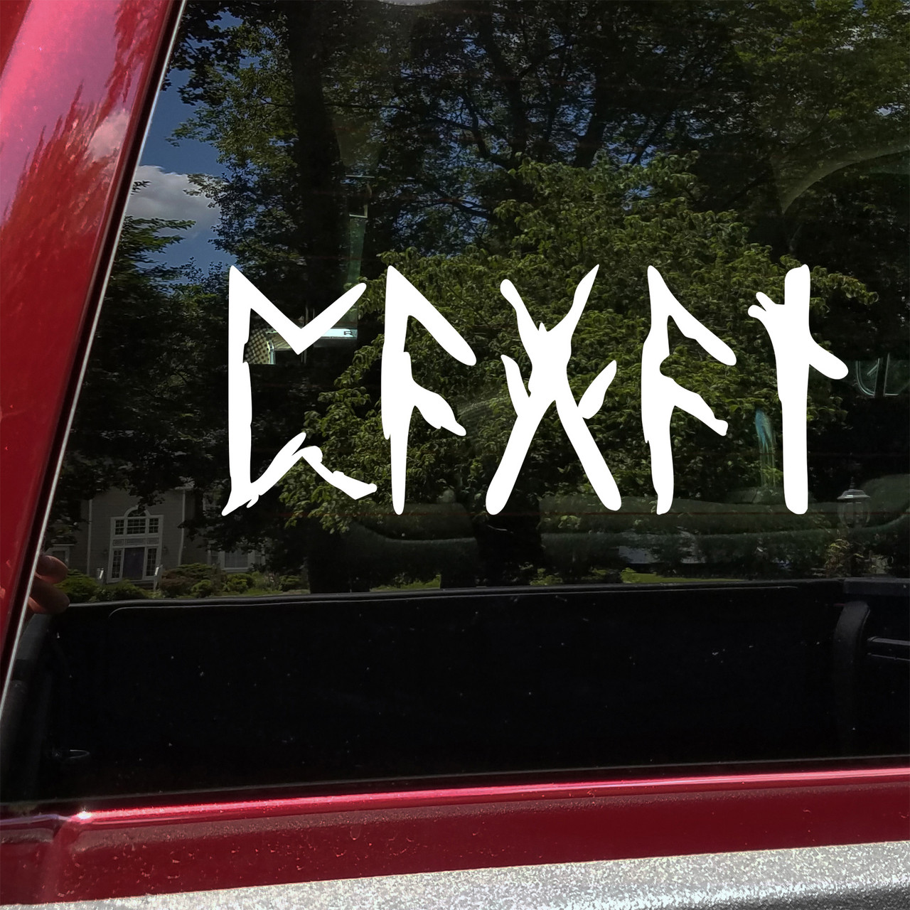 Pagan in Elder Futhark Runes V2 vinyl decal – Norse Viking Celtic pagan spirituality rune symbol sticker