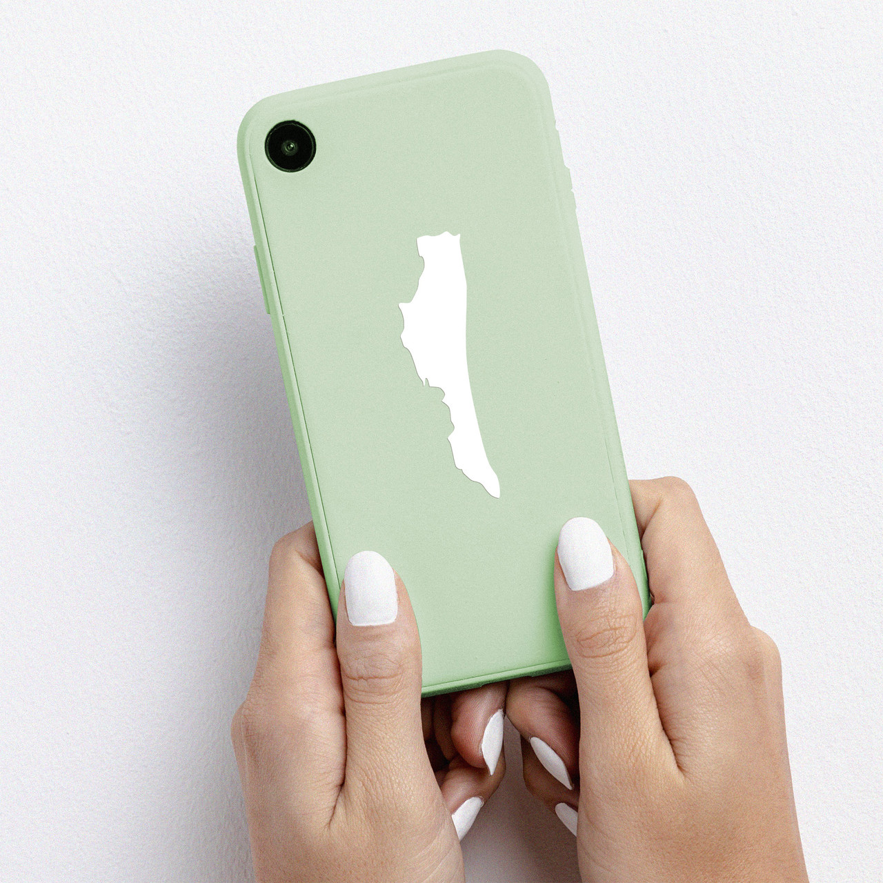 Amelia Island Florida Vinyl Decal – Fernandina Beach Coastal Travel Sticker with painted-on look, available in sizes 1x3.5 up to 10x35 inches