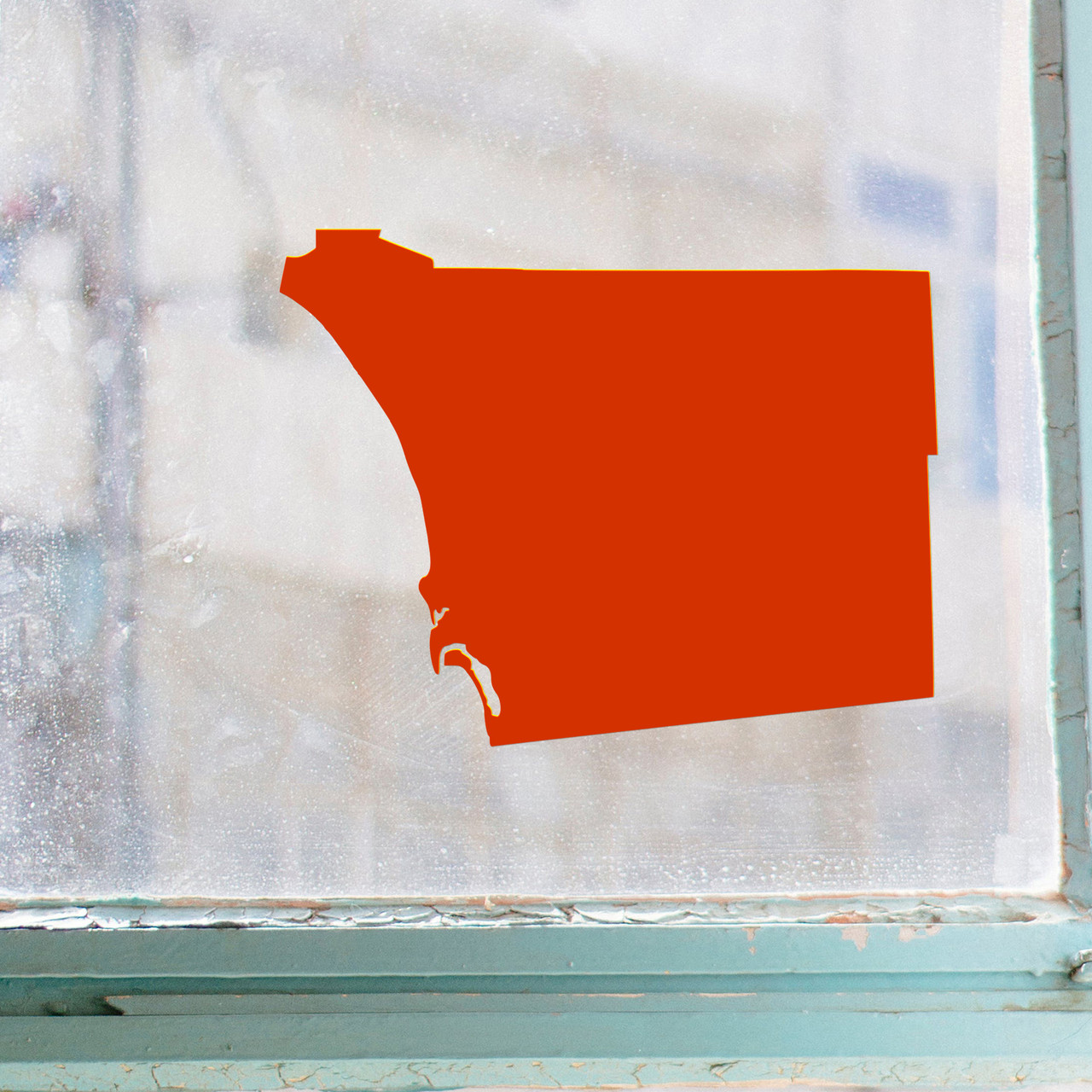 San Diego County California Outline Vinyl Decal showing coastal county shape of Southern California