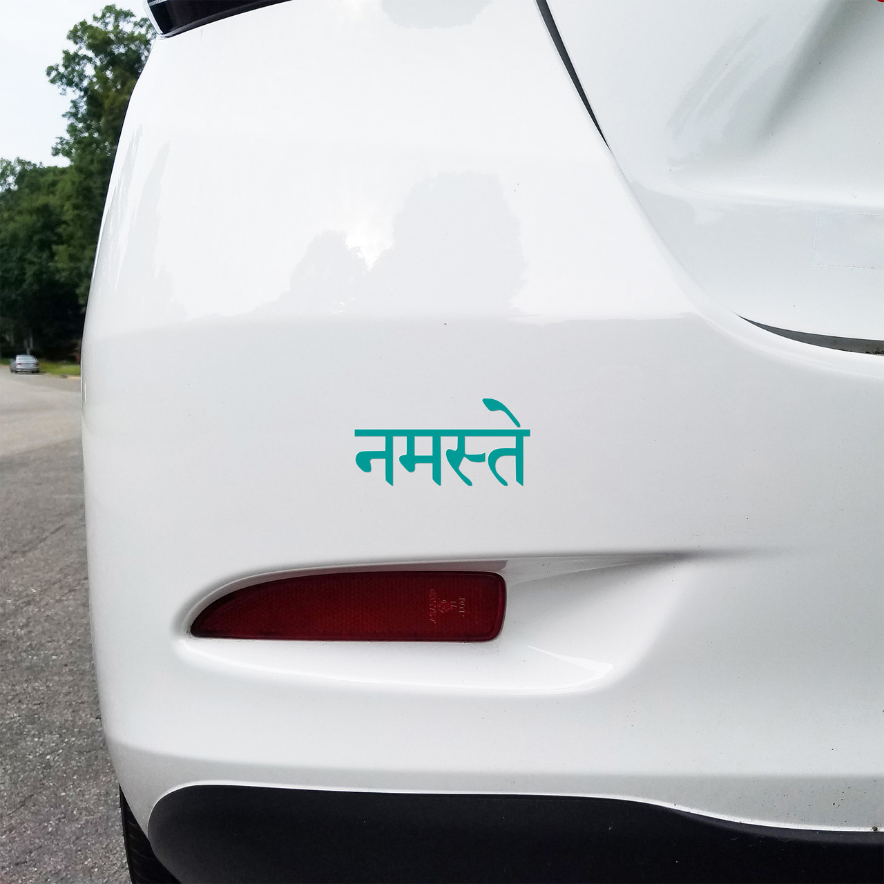 Namaste Sanskrit Vinyl Decal showing the sacred script symbolizing peace and mindfulness