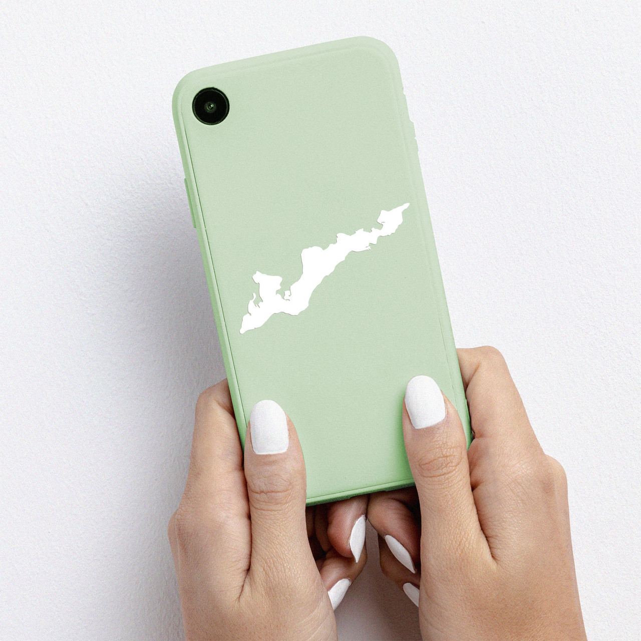 Fishers Island New York outline vinyl decal Long Island Sound coastal map sticker