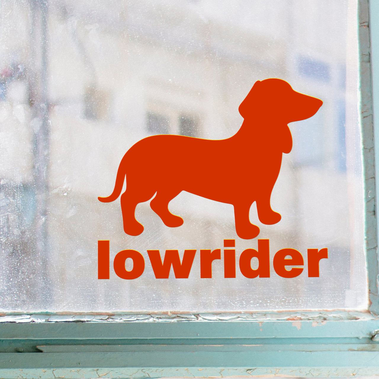 Dachshund lowrider vinyl decal funny doxie dog car window sticker