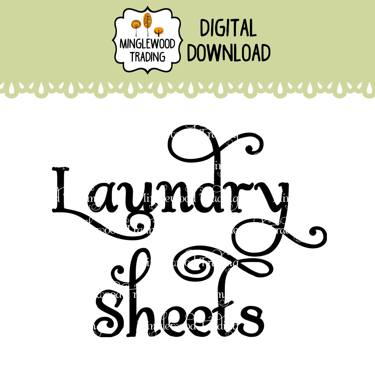 Laundry sheets SVG vinyl cut file designed for laundry room labels and cleaning supply organization