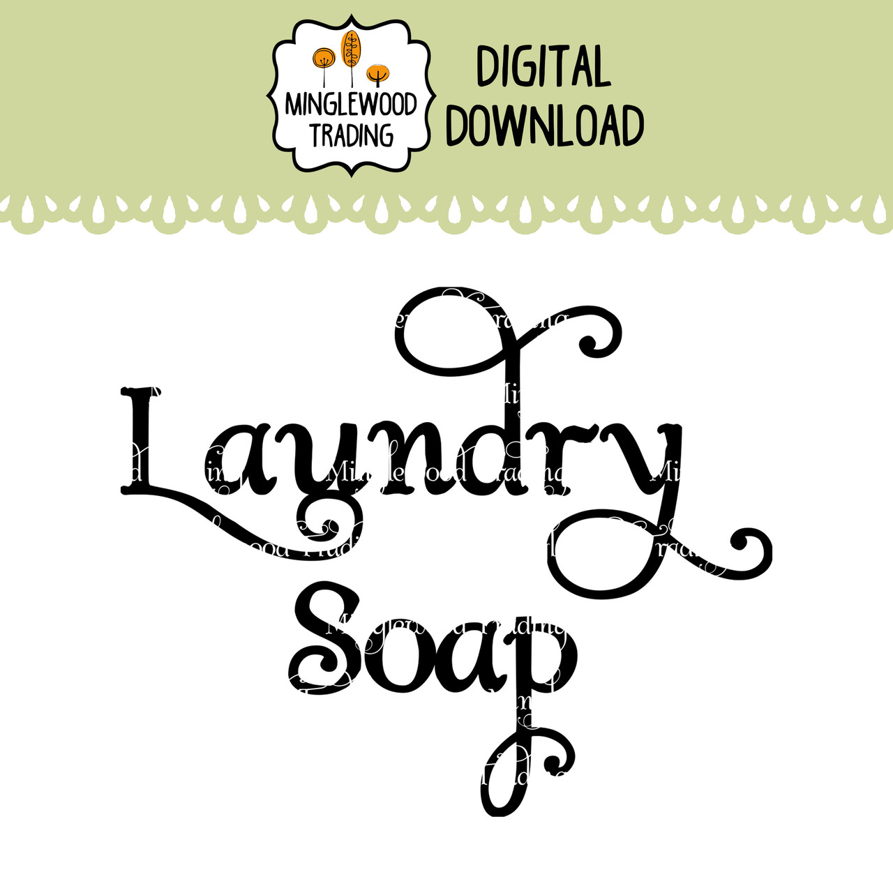Laundry soap SVG vinyl cut file designed for laundry room labels and cleaning supply organization