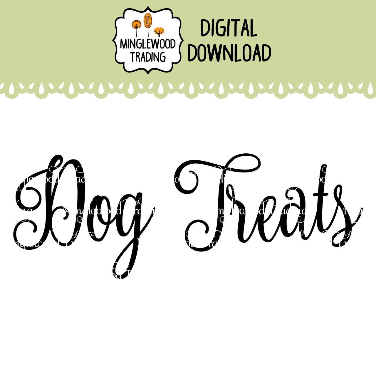 Dog treats SVG vinyl cut file designed for pet supply storage labels and home organization