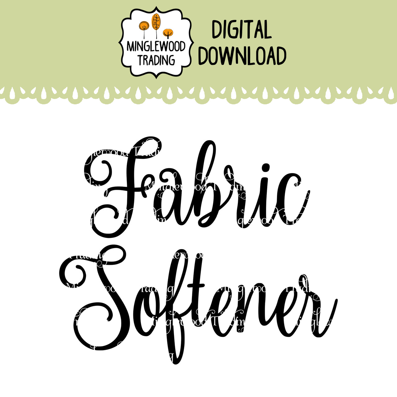 Fabric softener SVG vinyl cut file designed for laundry room labels and cleaning supply organization