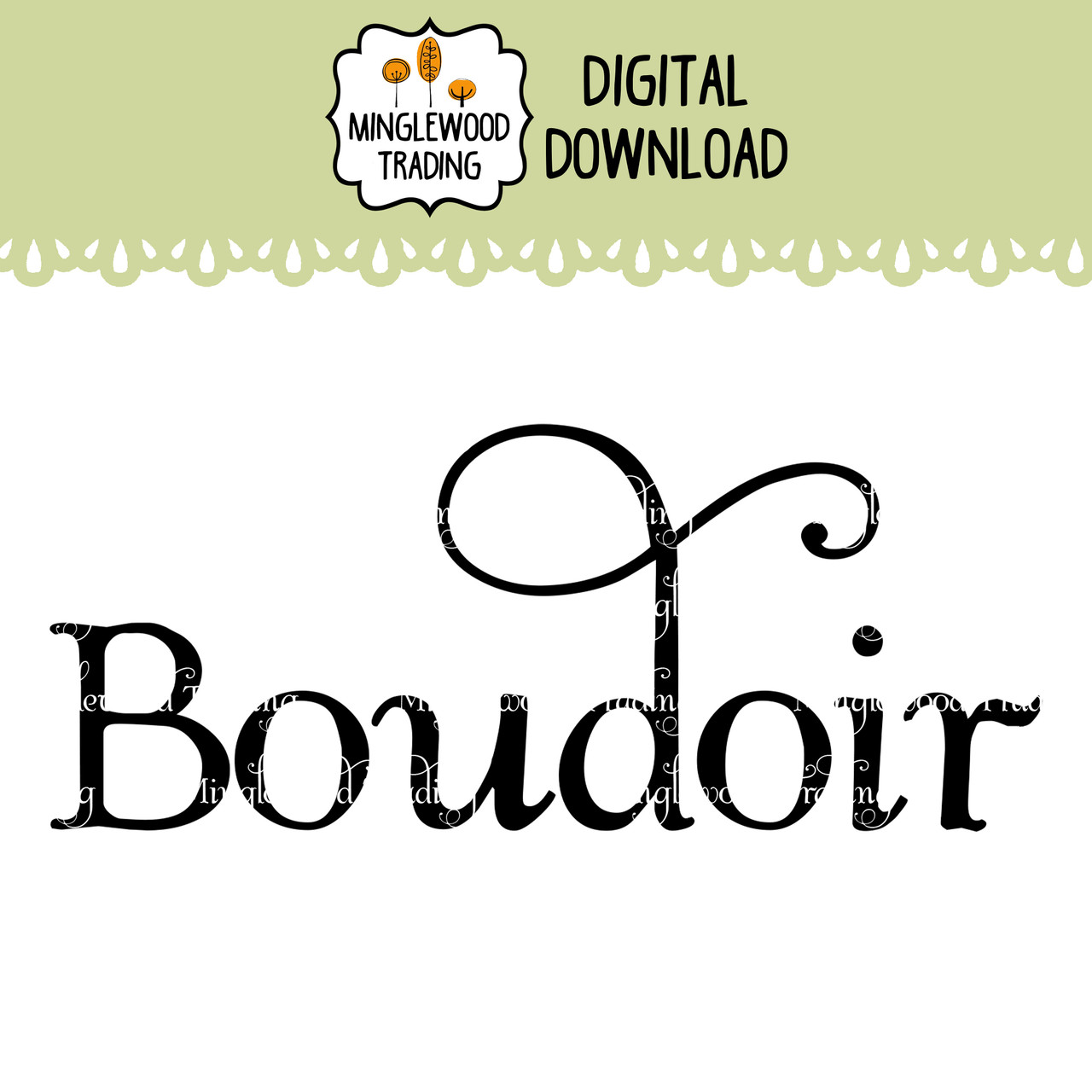 Elegant boudoir SVG vinyl cut file featuring refined lettering for bedroom wall decor and signage