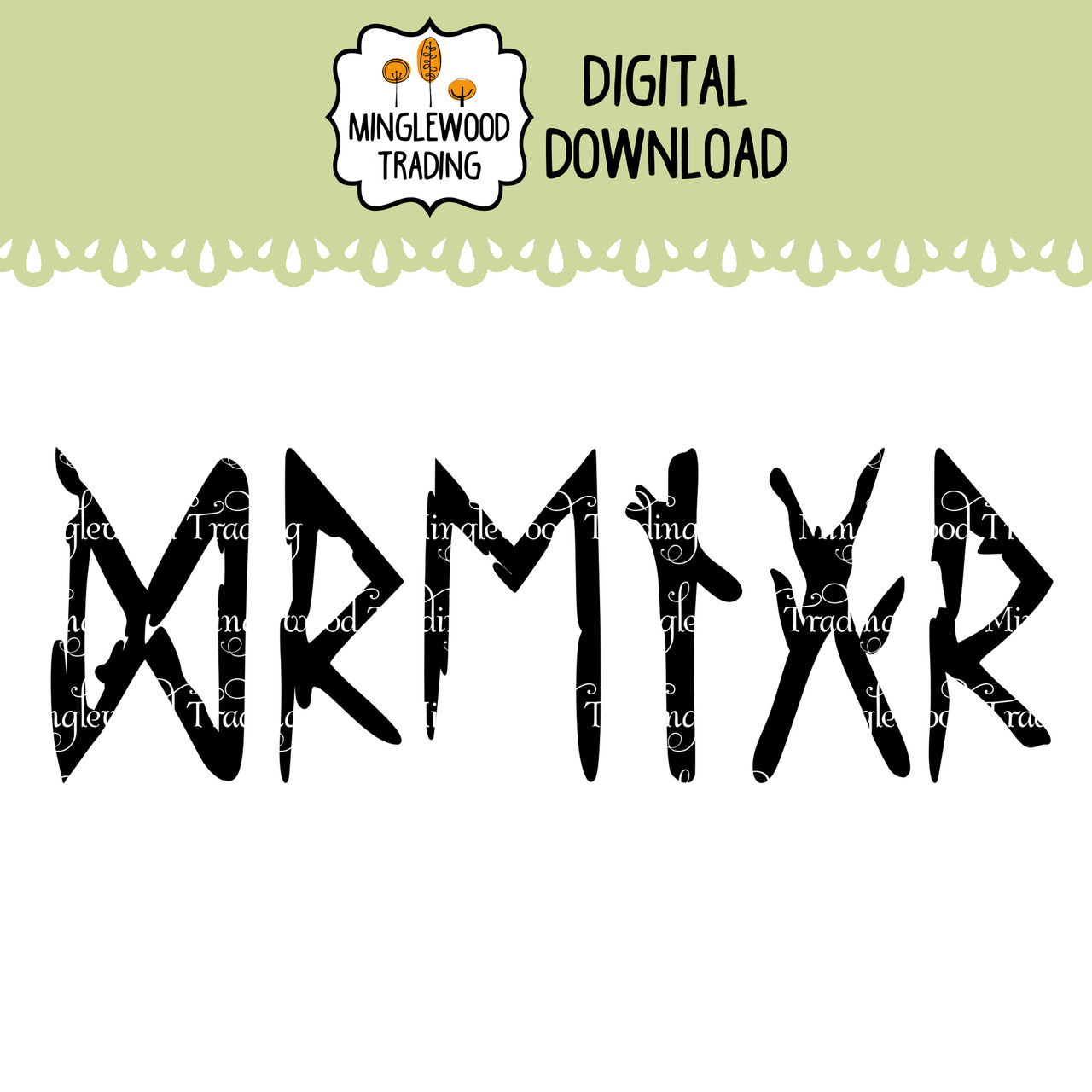 Drengr Norse Viking Rune SVG Cut File runic lettering design