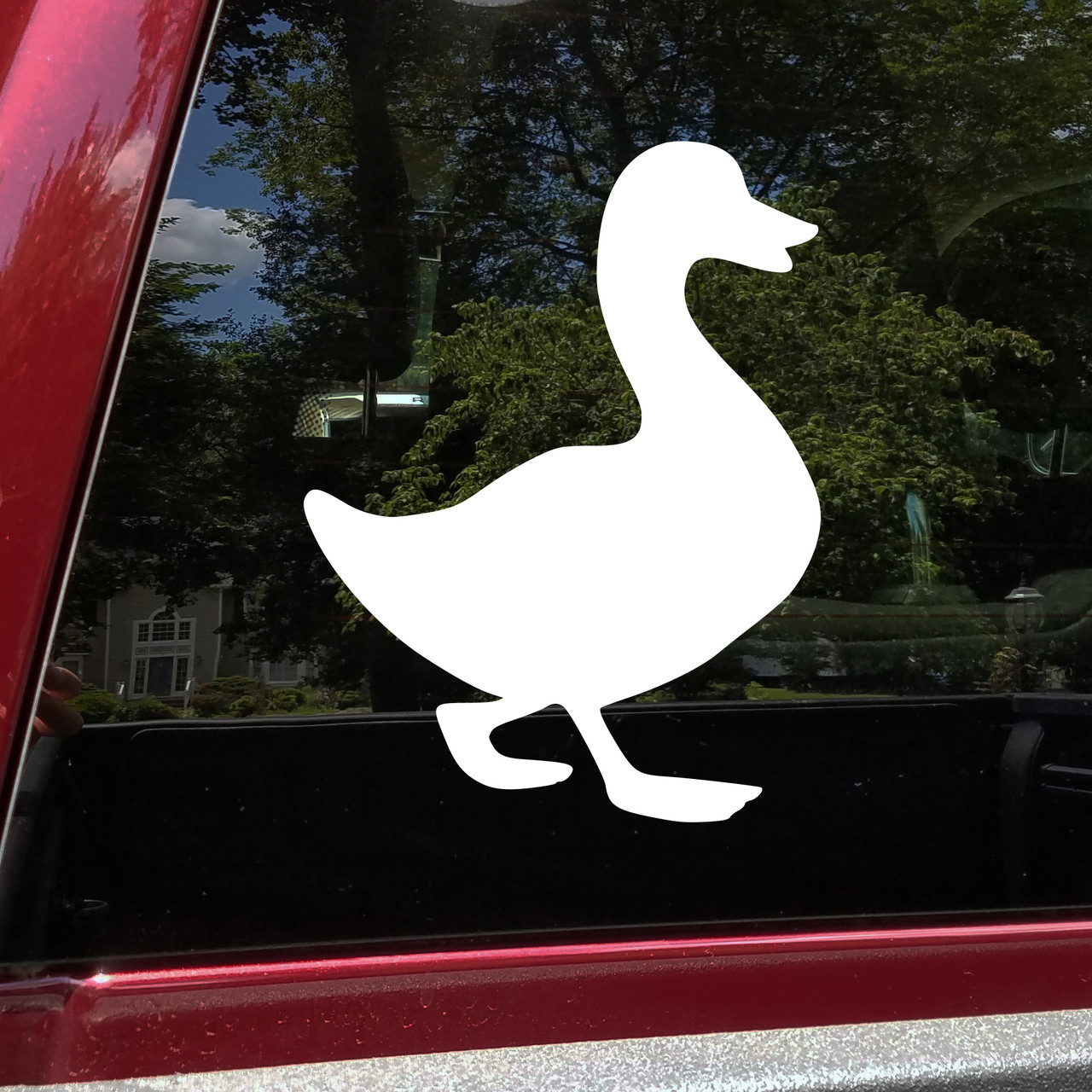 Walking duck vinyl decal with waterfowl silhouette and mirror option
