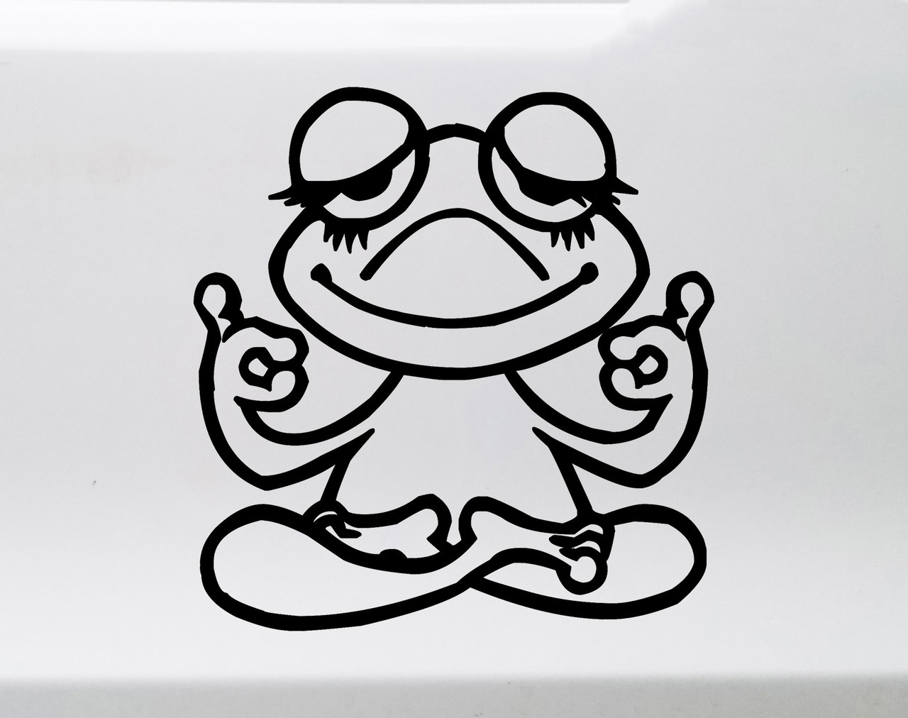 Yoga Frog Vinyl Decal- Zen Lotus Peaceful Hippie - Die Cut Sticker