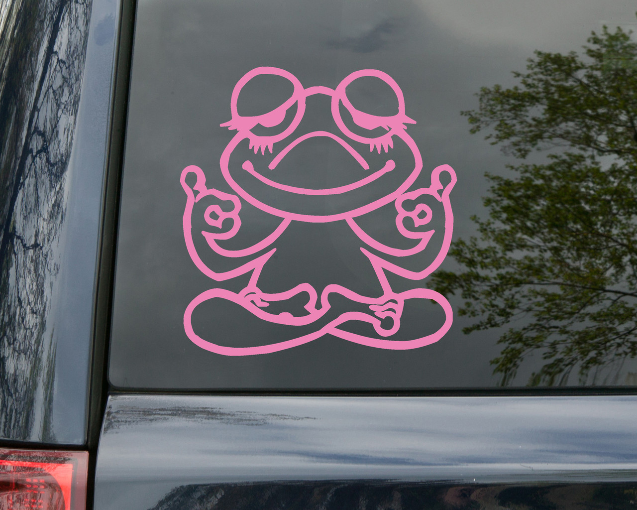 Yoga Frog Vinyl Decal- Zen Lotus Peaceful Hippie - Die Cut Sticker