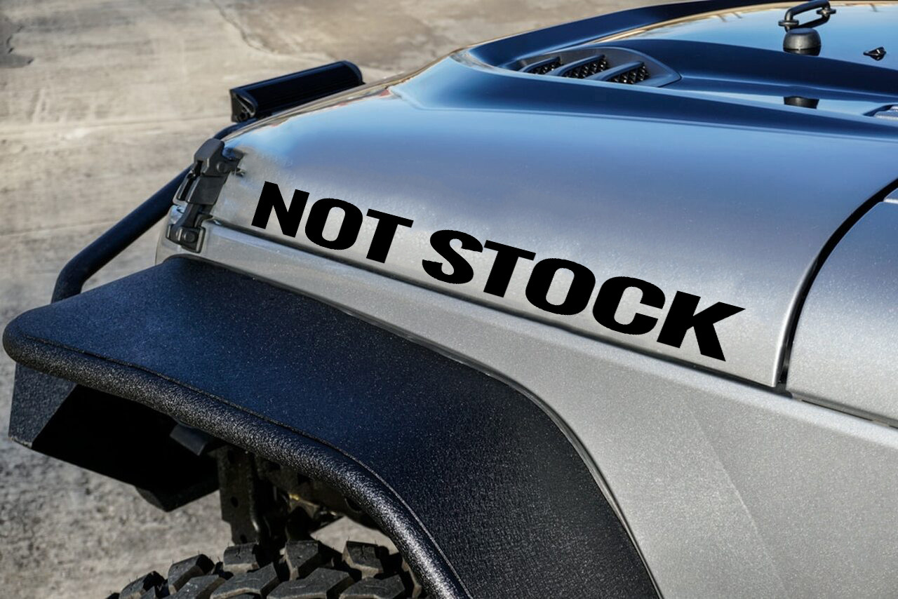 NOT STOCK windshield or hood side vinyl decal banner applied to vehicle glass