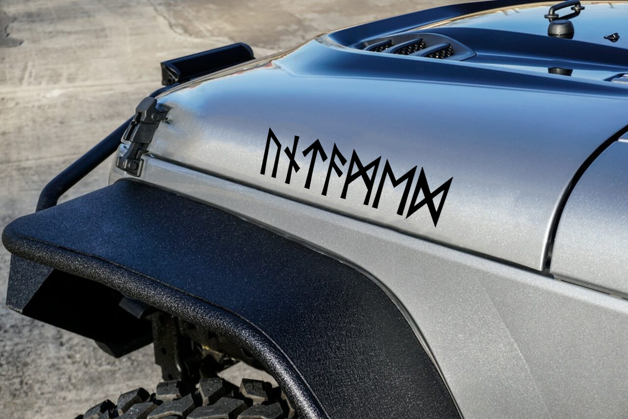 Untamed Viking Futhark runes vinyl sticker decal waterproof Norse Celtic warrior inspired design cut from solid vinyl