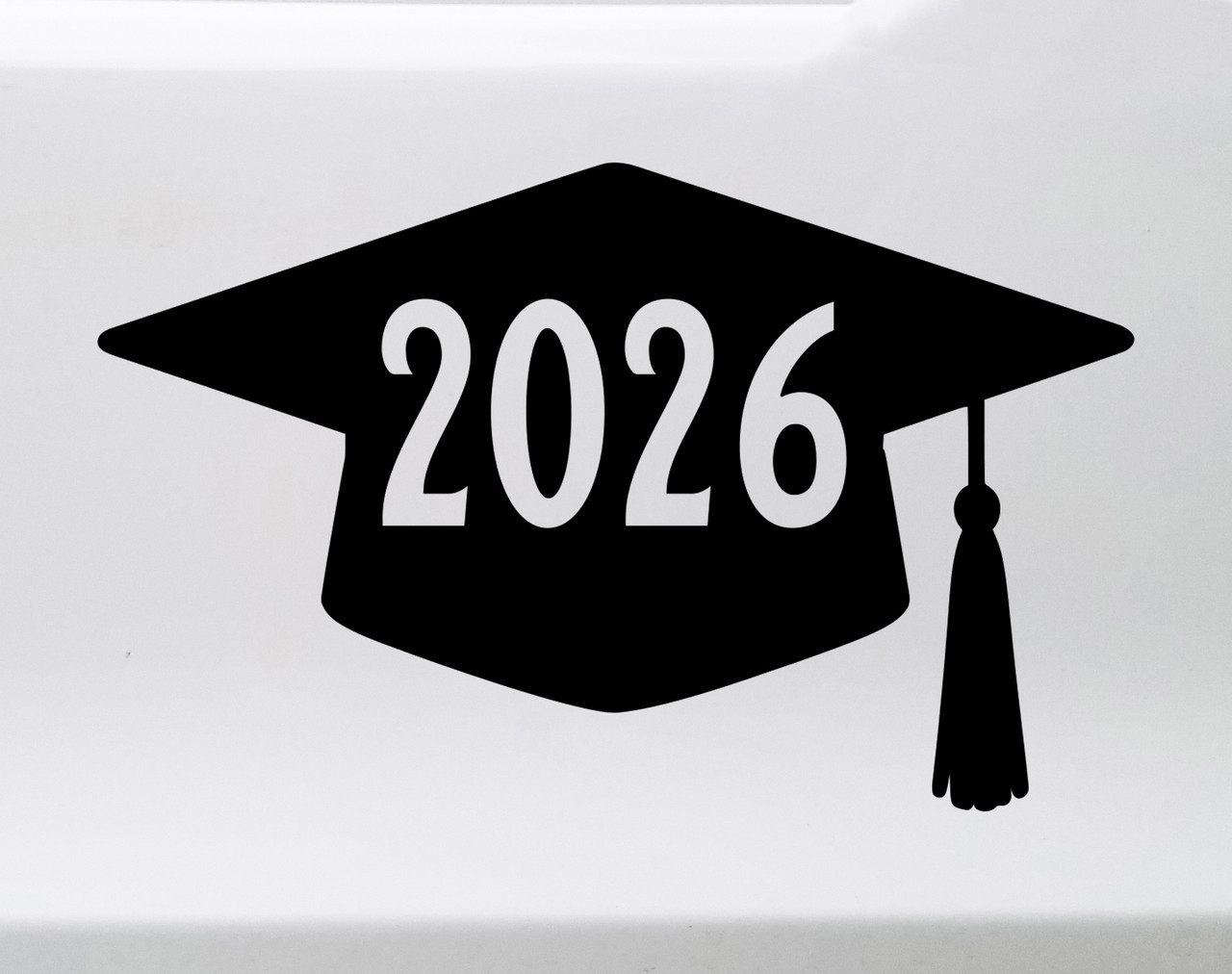 Graduation Cap 2026 vinyl sticker decal waterproof class celebration design cut from solid vinyl