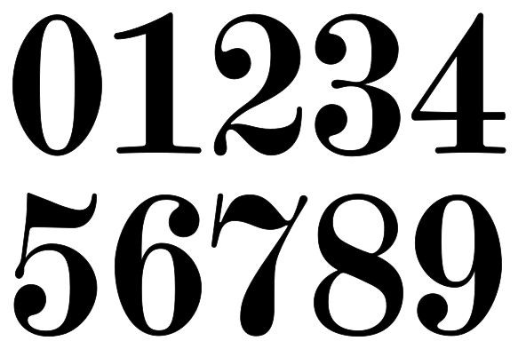 Elegant Scotch Modern serif HOA mailbox address numbers vinyl sticker decal waterproof sizes 1 to 10 inches maximum 12 characters