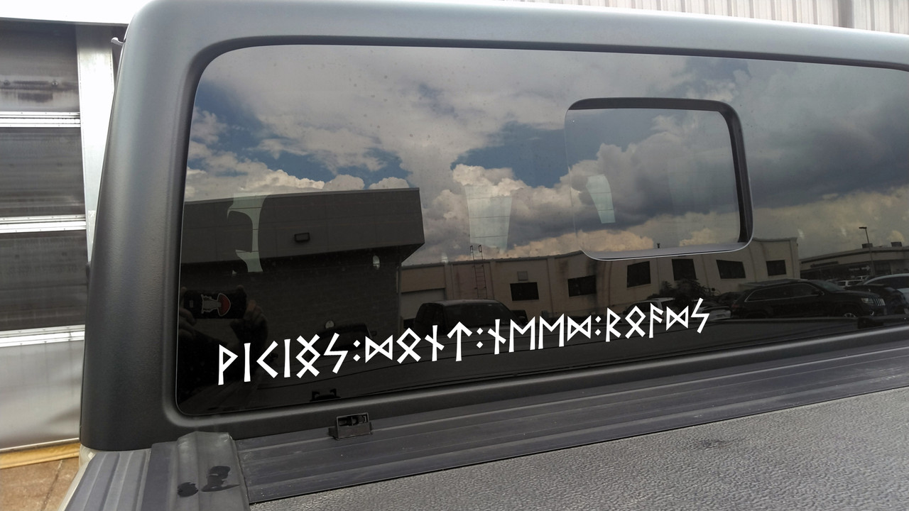 viking runes vinyl decal vikings dont need roads futhark banner
