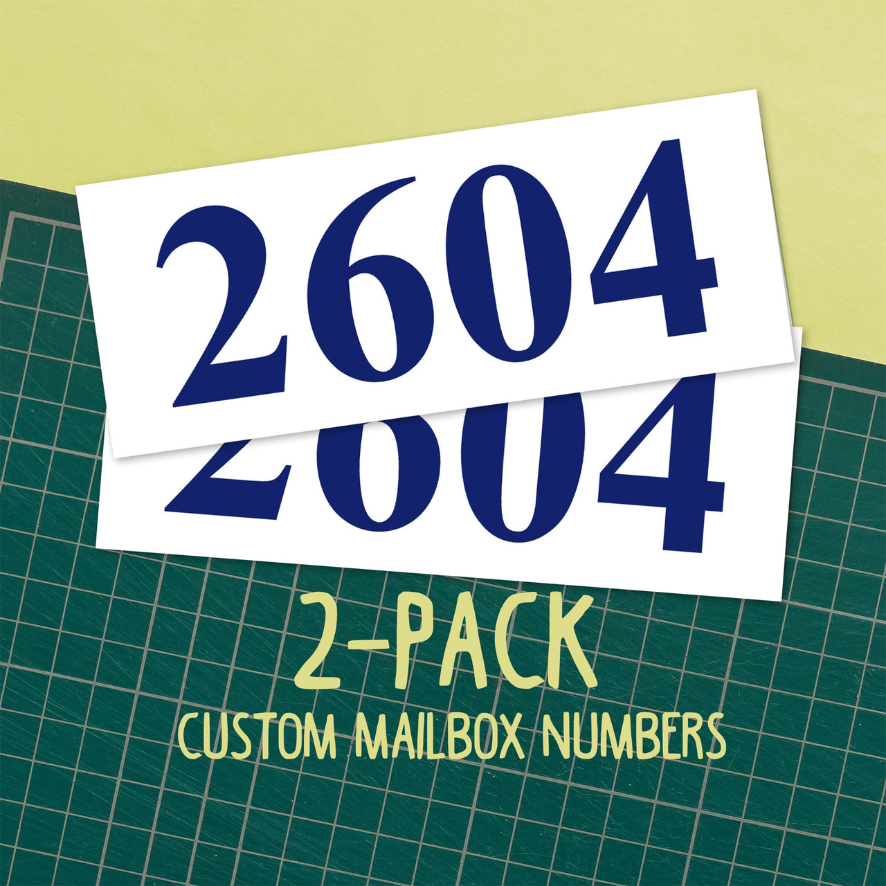 2-pack 1" Custom Mailbox Numbers - Vinyl Die Cut Decals - Cobalt Blue ...